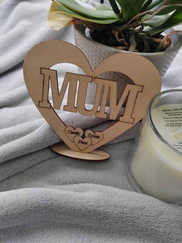 Mother's Day Sign, Mum Birthday Plaque, Freestanding Mum Wooden Gift - Image 3