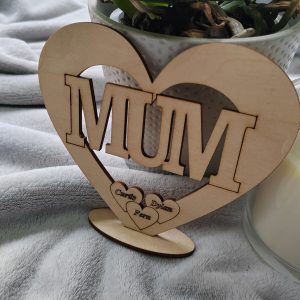 Mother's Day Sign, Mum Birthday Plaque, Freestanding Mum Wooden Gift