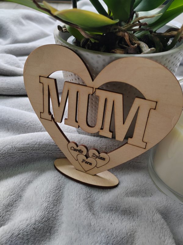 Mother's Day Sign, Mum Birthday Plaque, Freestanding Mum Wooden Gift