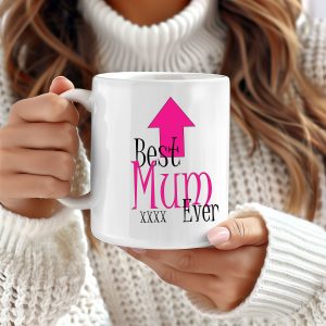 Best Mum Ever Mug, Personalised Mum Mug, Custom Mother's Day Gift - Pink